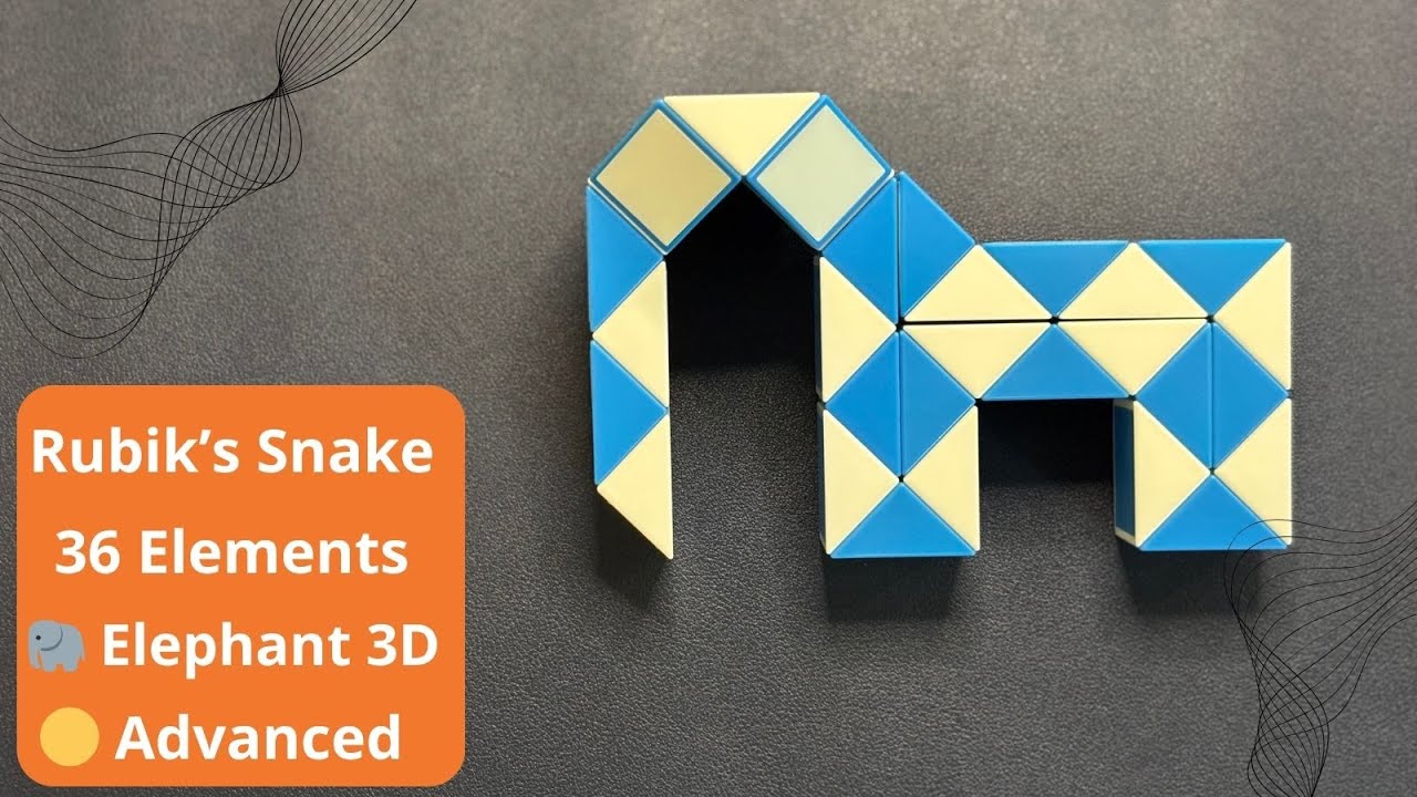 🐘 Elephant | Rubik's Snake 36 Elements | Advanced Level | Full Tutorial