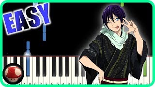 Video thumbnail of "Noragami Aragoto Opening - Kyouran Hey Kids!! - EASY Piano Tutorial / 狂乱 Hey Kids!!【ピアノ簡単楽譜】by TAM"