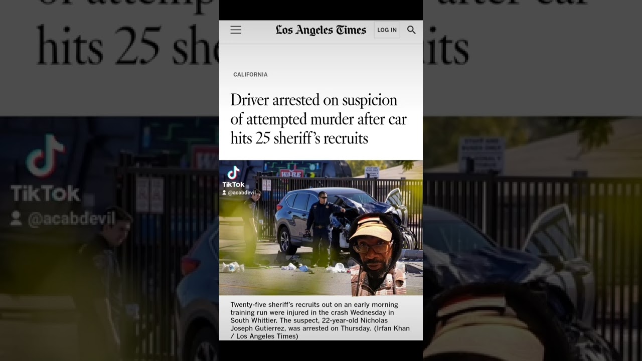 Hero citizen runs over 25 L.A. Sheriff recruits. Good job citizen. #losangeles #california #shorts