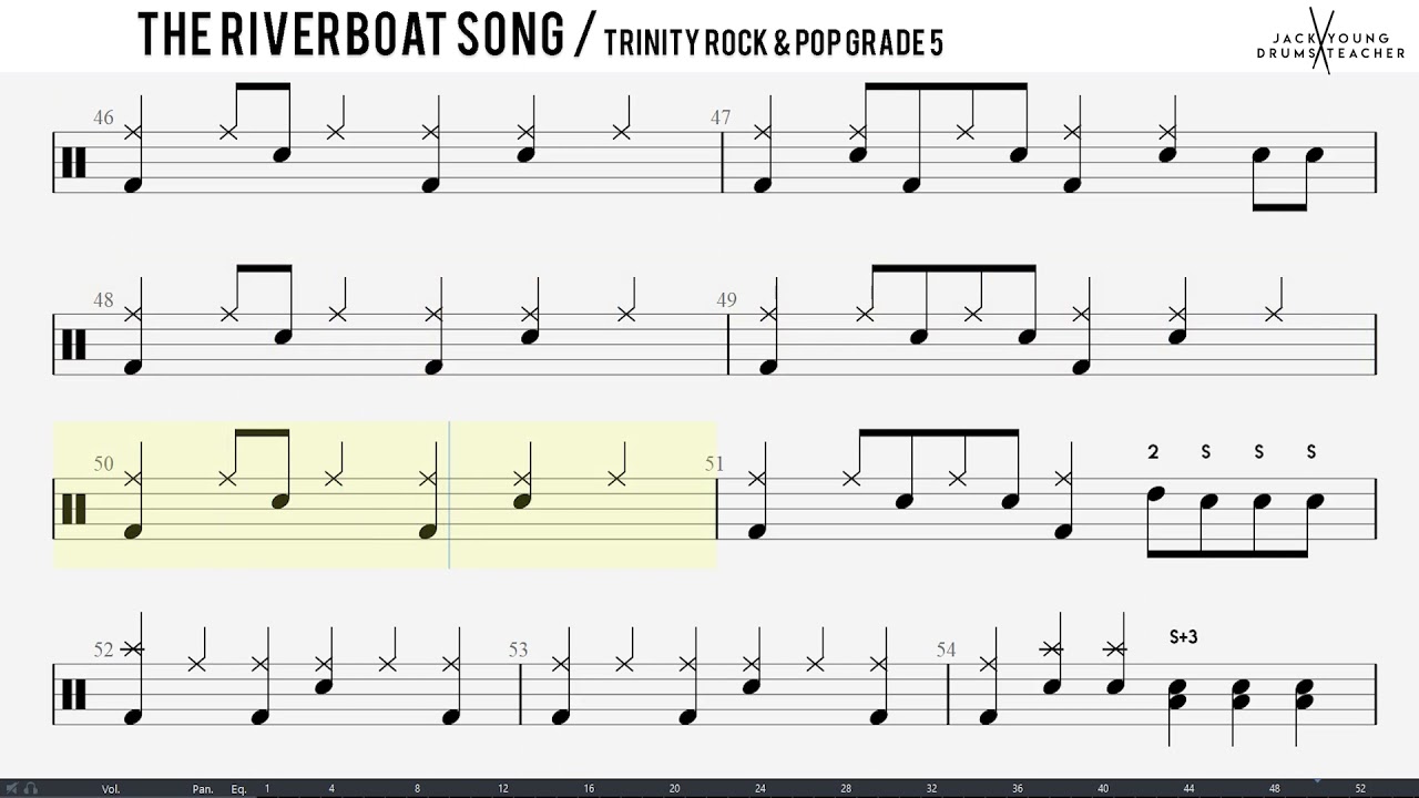 How to Play The Riverboat Song  - Trinity Rock & Pop Drums Grade 5