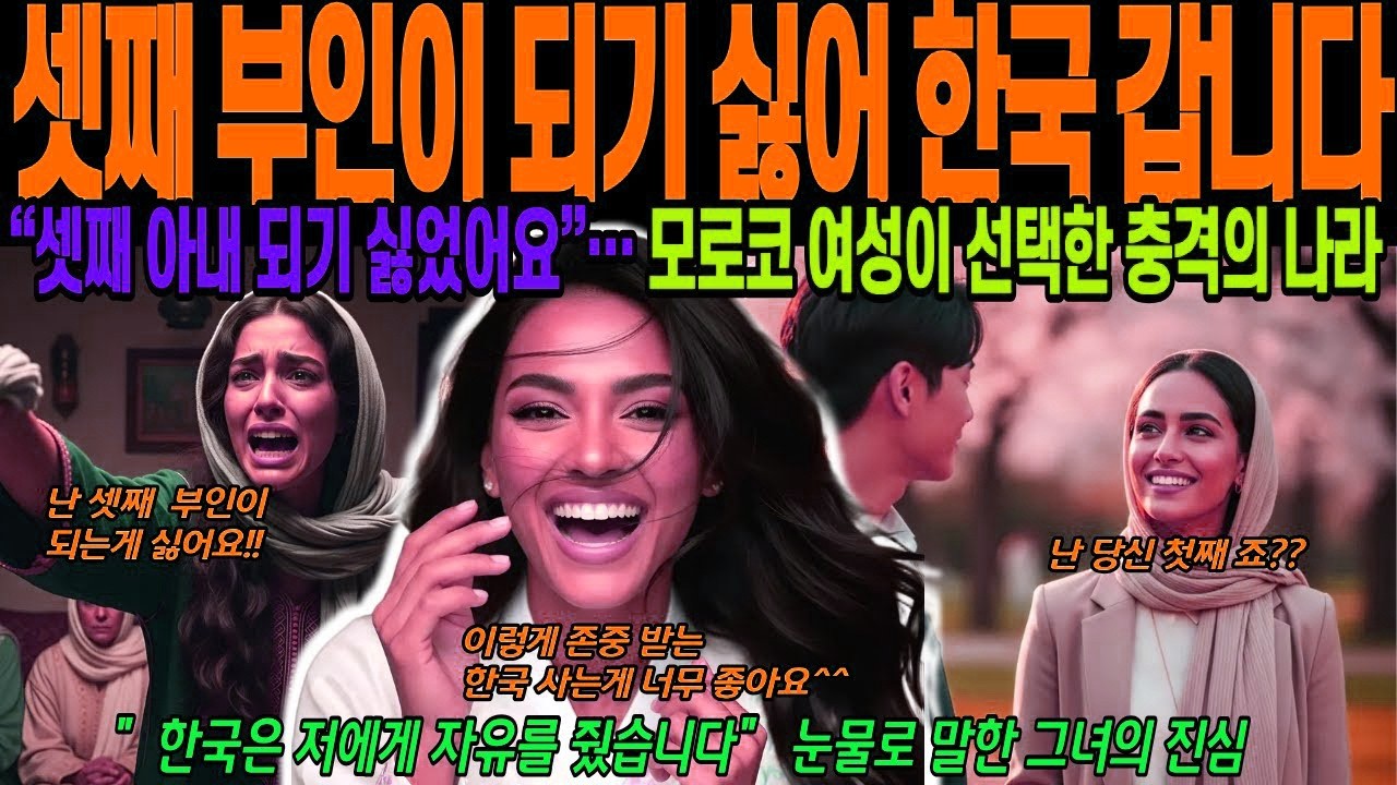 [해외감동사연] 세번째 부인 되기 싫어서 도망 온 한국, 일부 다처제 , 당신은 내 인생의 첫 번째입니다 , 모로코 여성