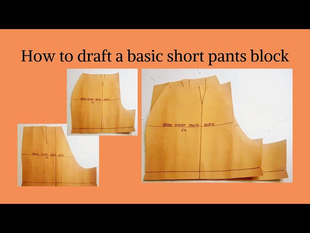 How to draft a basic short pants pattern/ short pants block pattern making/  Sewmate. 