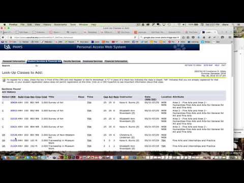 registering for classes using PAWS