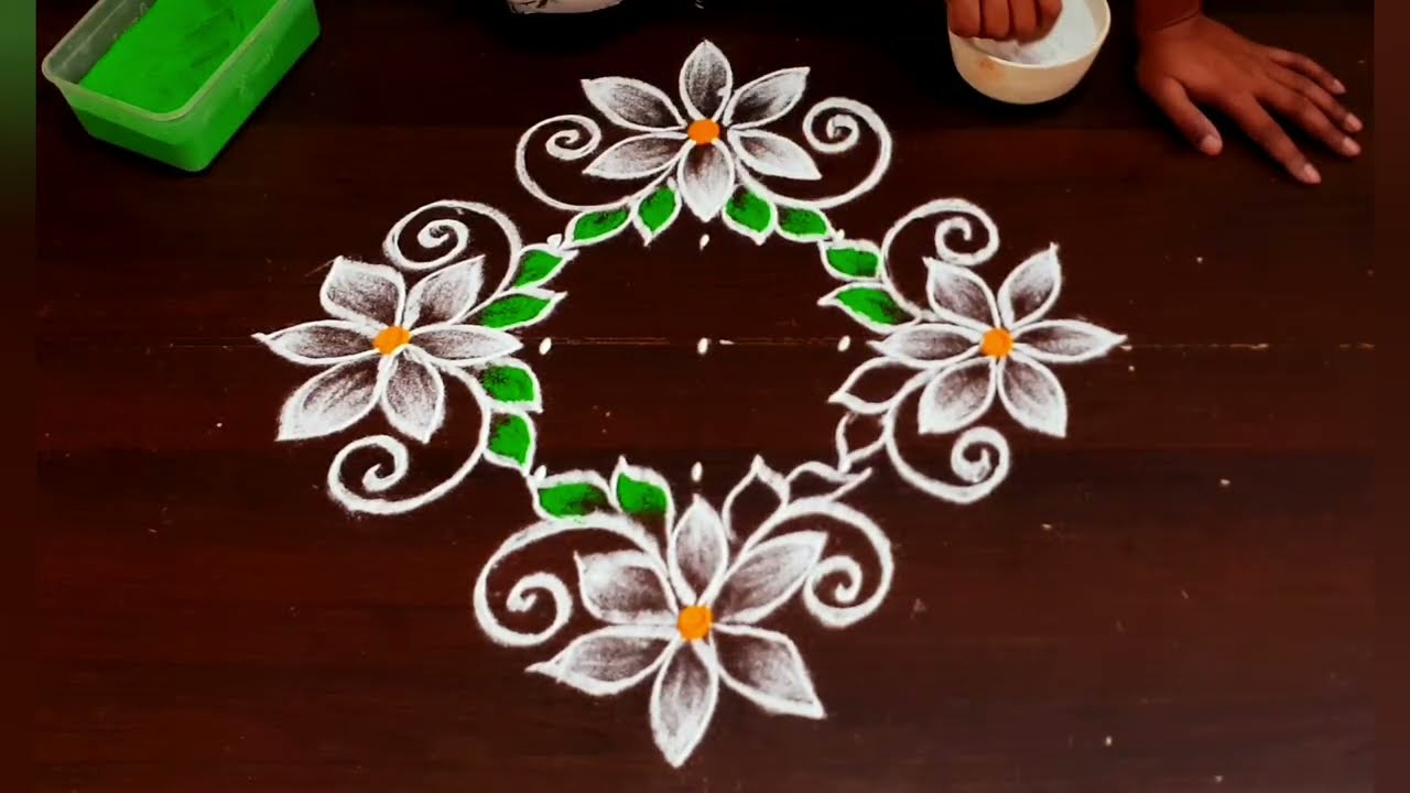 2 beautiful tuesday poo kolam 🌼 🌼 🌼