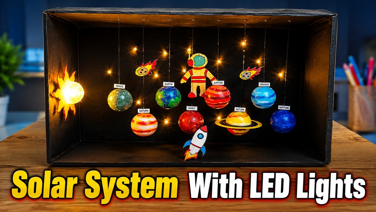 Solar System Led Model solar system working model with LED Lights - box type - hanging - new ...