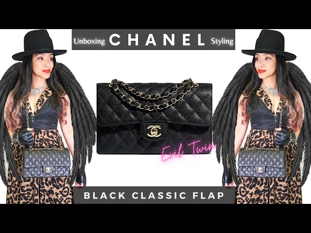 Chanel Black Lambskin Small Classic Double Flap Bag – AMORE