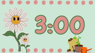 3 Minute Classroom Timer | Cute Flower Theme | Silent With Alarm