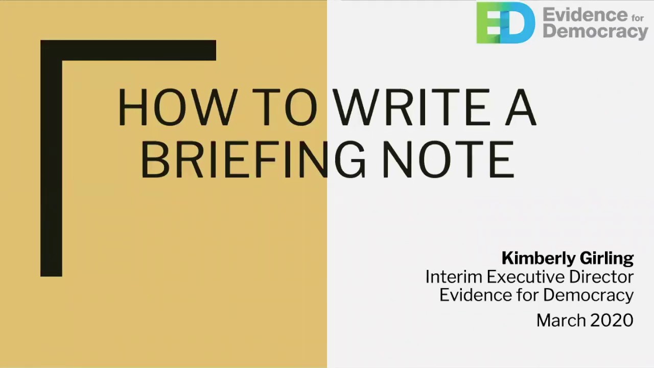 Webinar: How to write a briefing note