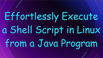 Effortlessly Execute a Shell Script in Linux from a Java Program