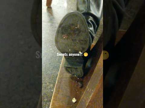 Crushed under boots in a public venue! #crushfetish #bootsfetish