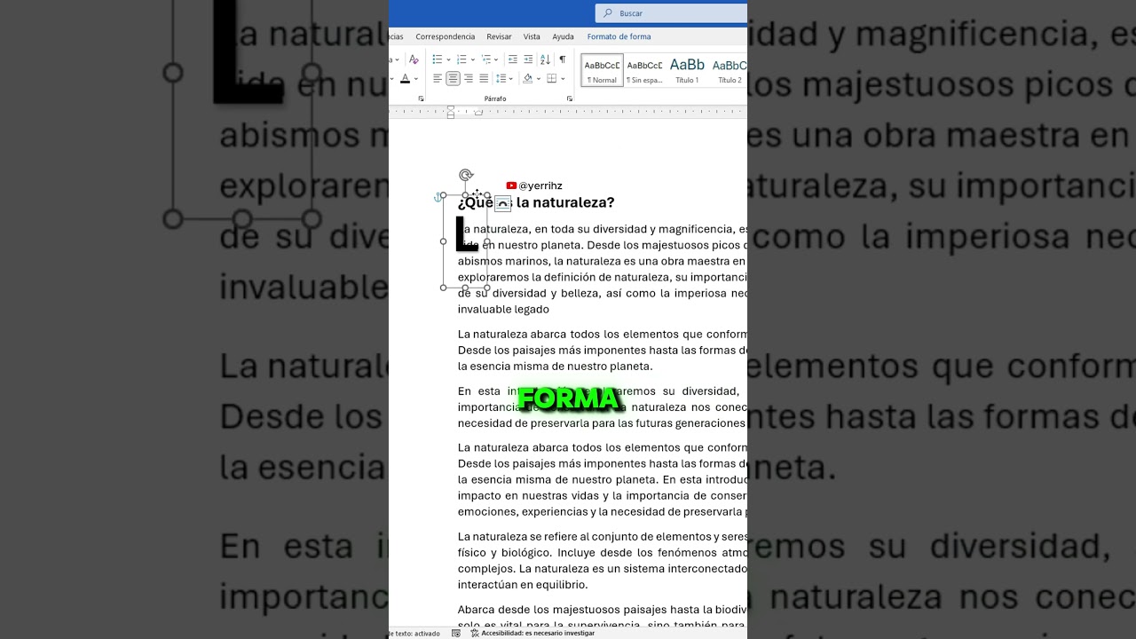 Letra capital de forma fácil en Word 