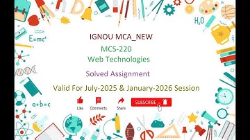 MCS 220 SOLVED ASSIGNMENT | MCS 220 IGNOU Solved Assignment July-2025 & Jan-2026 | MCA_NEW | IGNOU