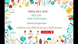 MCS 220 SOLVED ASSIGNMENT | MCS 220 IGNOU Solved Assignment July-2025 &amp; Jan-2026 | MCA_NEW | IGNOU