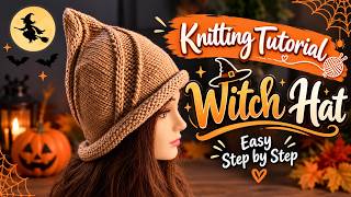 Halloween Swirl Witch Knit Hat Tutorial