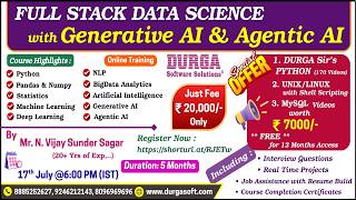 FULL STACK DATA SCIENCE with Generative AI & Agentic AI Online Training @ DURGASOFT screenshot 5