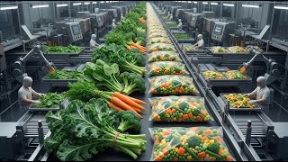 Inside A Modern Vegetable Factory, From Fresh To Frozen Vegetables (Full Process).