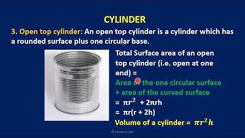 Cylinder   Area and Volume of a Cylinder