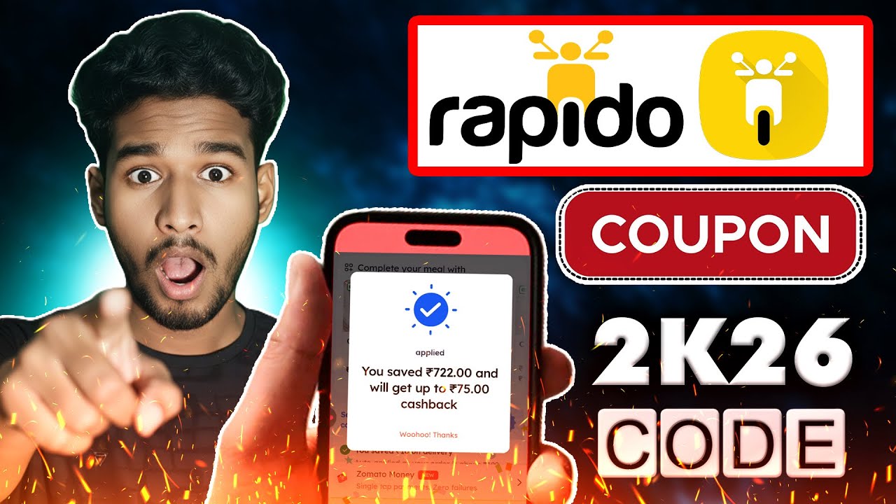 Rapido Coupon Code Today 🛵⚡ Flat 50% OFF + Free Ride | Latest Working Rapido Offers 2026