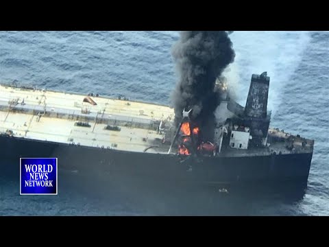 Oil tanker catches fire off Sri Lanka, cargo area intact