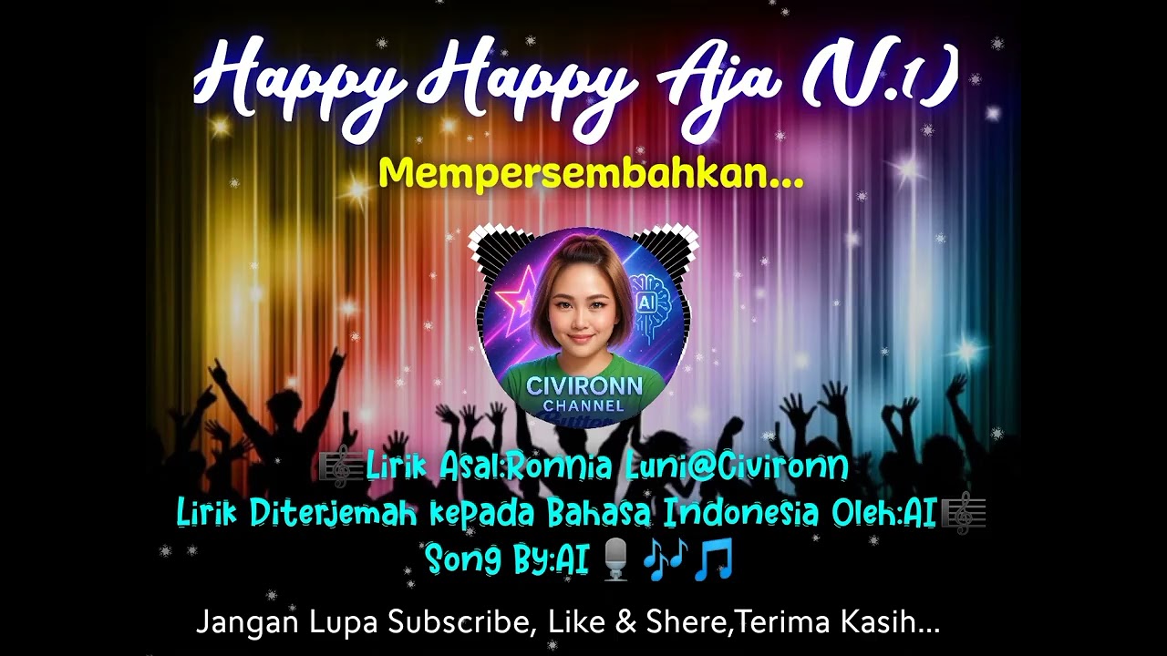Happy Happy Aja (V.1)🎼Lirik Asal:Ronnia Luni@Civironn,Song By:AI🎙️🎶🎵