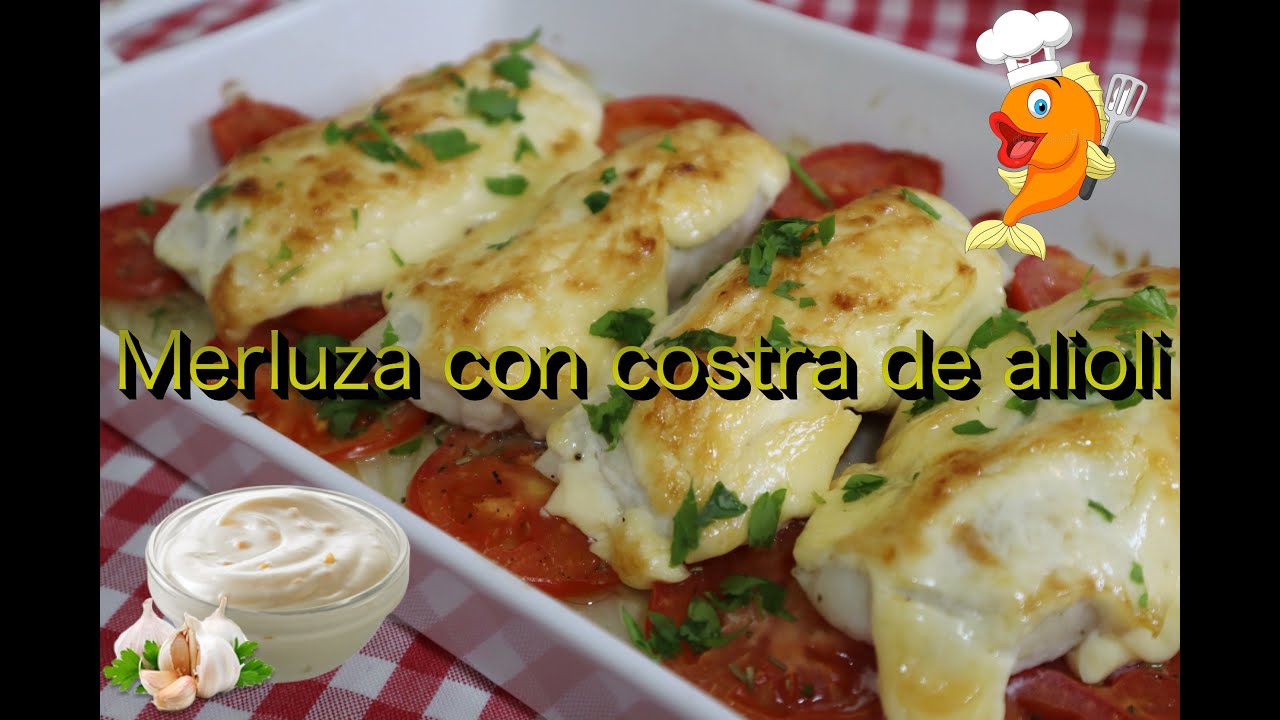 Merluza con costra de alioli super jugosa, receta fácil y muy rápida