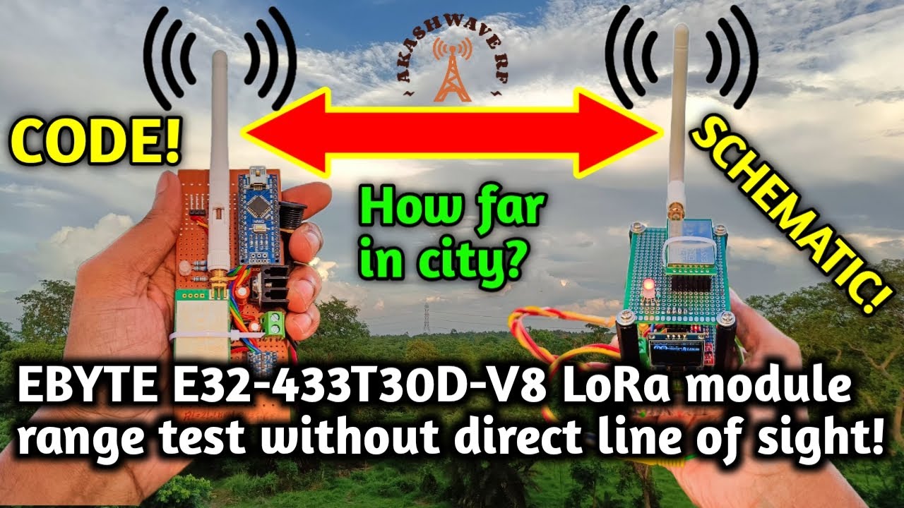 E32 LoRa module range test outdoor using Arduino without direct line of sight! #arduino #wireless