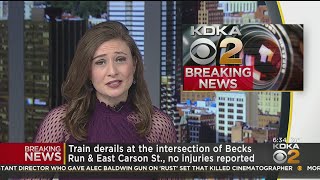 Train Derails At Intersection Of Becks Run And East Carson Street, No Injuries Reported