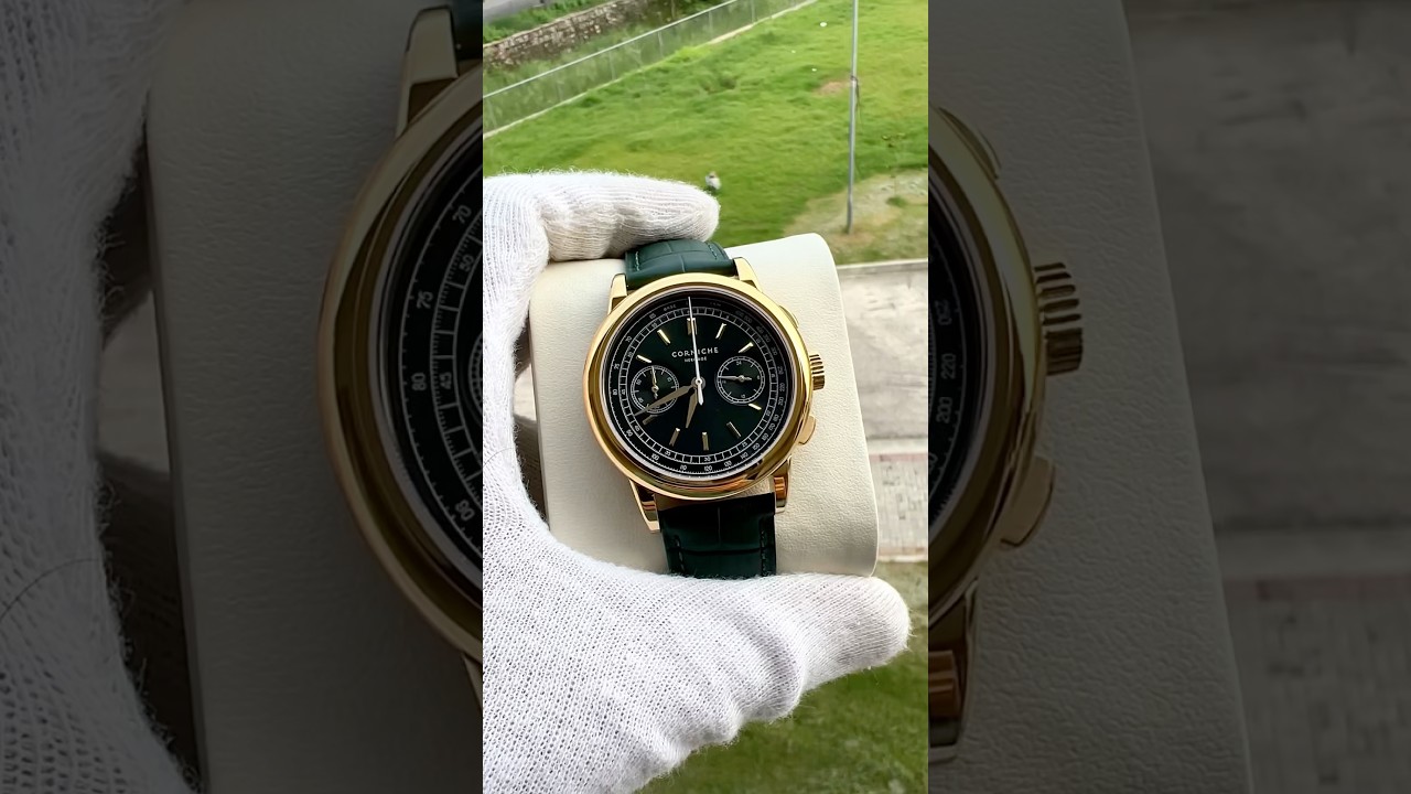 Corniche Heritage Chronograph Green Dial Golden Case. Corniche Watches. 