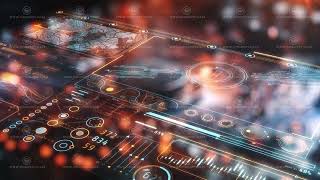 Futuristic head-up display showing real-time information processing