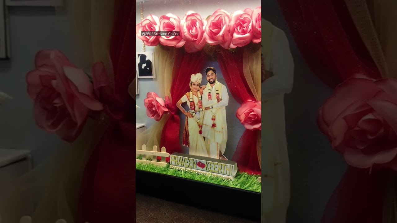 Customised wedding miniature shadow box frame 