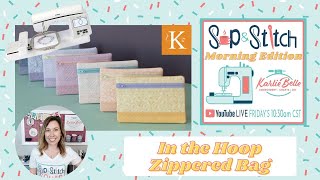 Sip & Stitch LIVE Beginner Machine Embroidery Tutorial: In the Hoop Zippered Bag screenshot 2