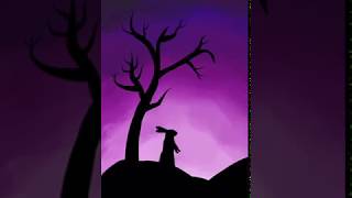 DRAWING WITH PROCREATE POCKET APP. Beautiful sunset rabbit and Moon SCENE screenshot 1