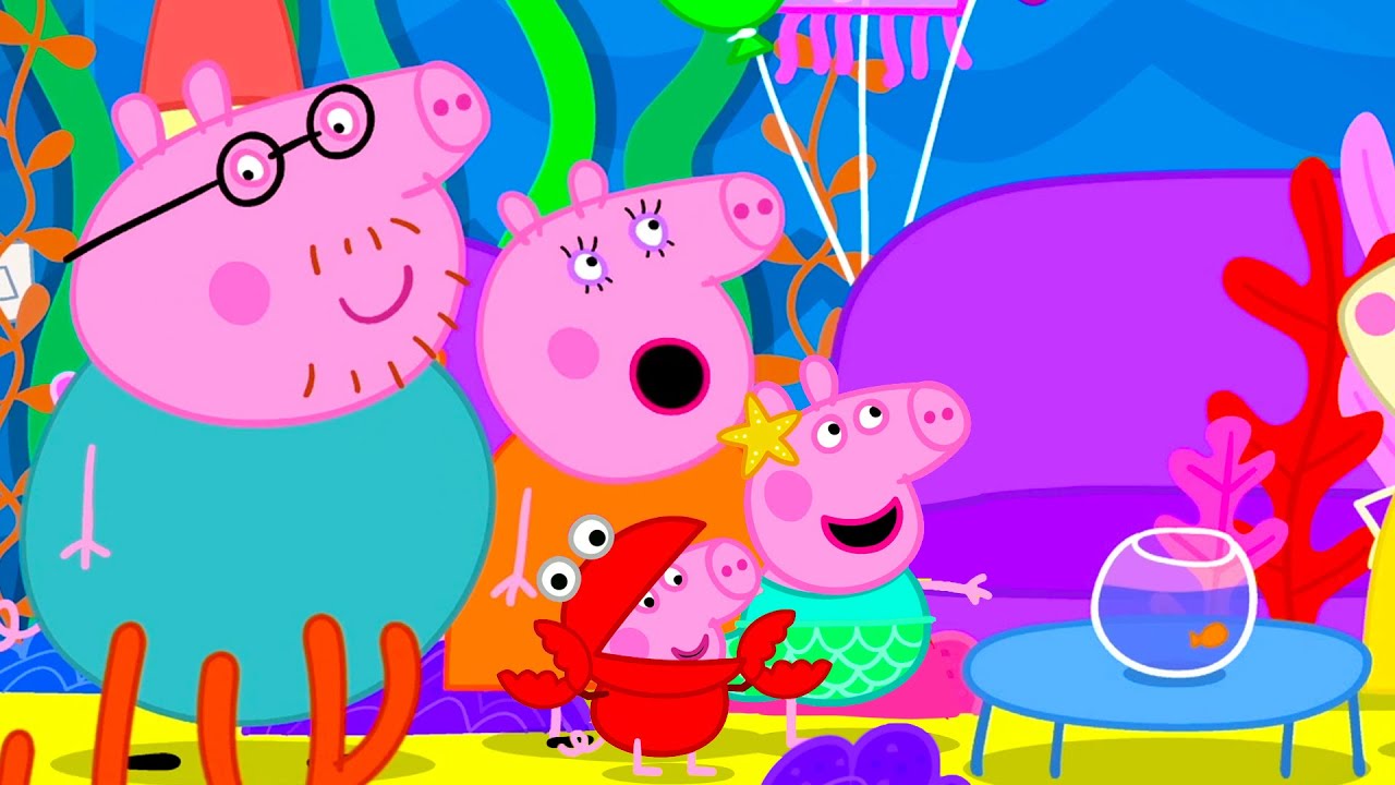 Sala de Estar Submarina! 🐠 Festa da Sereia da Peppa 🐡 45 min | Peppa Pig em Português Brasil
