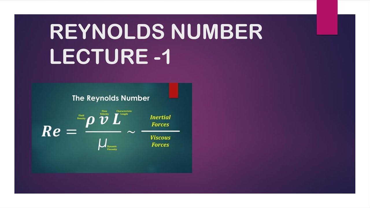 REYNOLDS NUMBER | LECTURE - 1