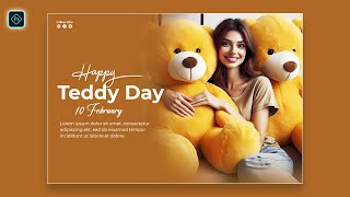 Happy Teddy Day Social Media Post Design Photoshop Tutorial screenshot 4