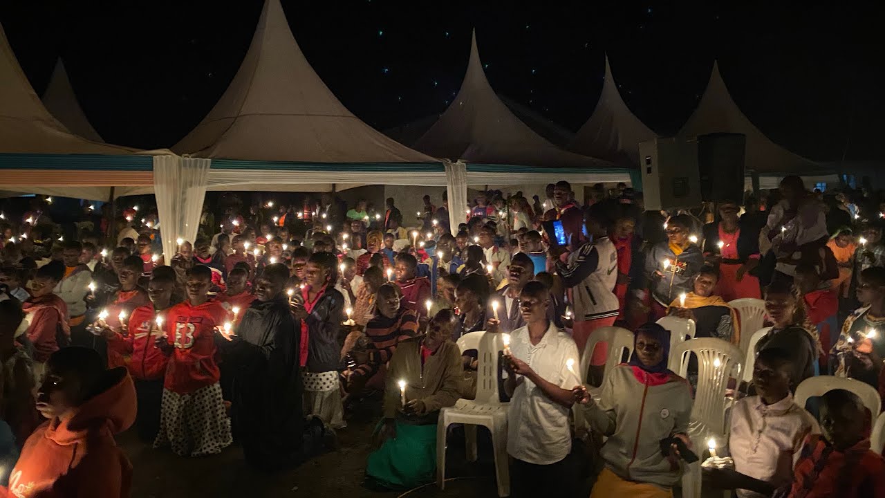 Candle light procession with the Blessed sacrament in Busowa Parish