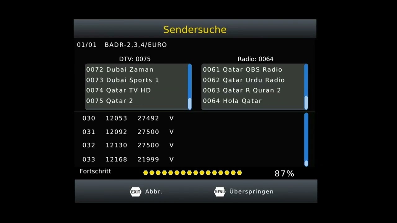 XORO HRS 8659 - FTA Blindscan Badr 26° East - 16.07.23