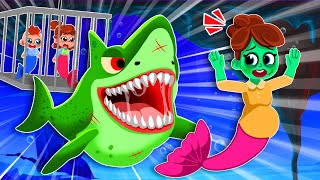 Zombie Mermaid Pregnant vs Big Shark 🧜‍♀️ + More Funny Songs & Nursery Rhymes By Comy Zomy