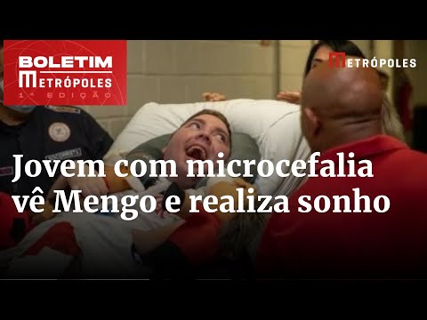 Vídeo  jovem com microcefalia realiza sonho de ver Flamengo no estádio