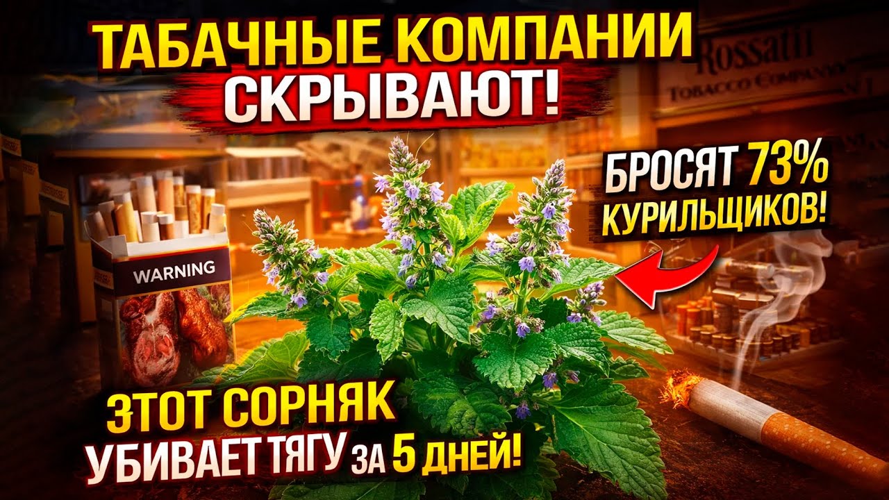 Табачные гиганты в ужасе! Сорняк, который отбивает тяжу к курению за 5 дней