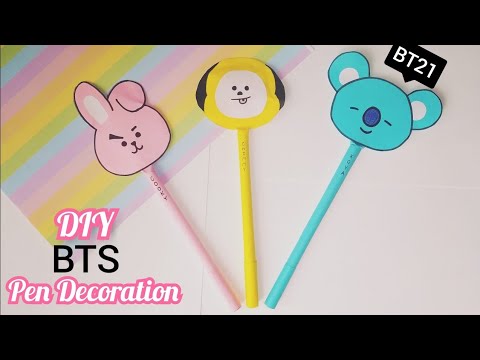DIY BT21💜 Pen decoration 😱✨|BTS 💜 😱✨|