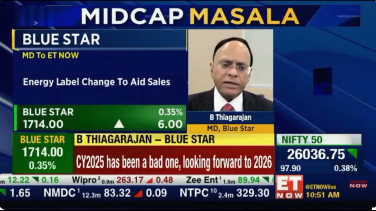 Mr B Thiagarajan - MD, Blue Star - ET Now - Business and Market Outlook