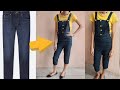 DIY@ Dungaree Making || 14 years old child size || Converted Old Jeans Into  Dungaree