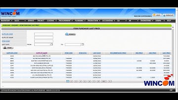 WINCOM ERP - Item Purchase Last Price