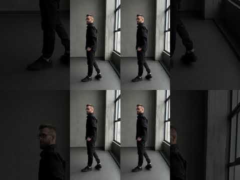 Чорний весняно-літній котоновий чоловічий костюм (сорочка та джогери), видео 1