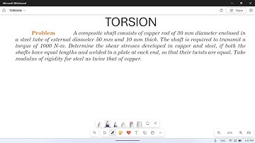 Torsion in shafts: 08 : Numerical problem: Torsion in parallel/composite shaft