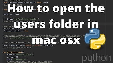 How to open the users folder in mac osx
