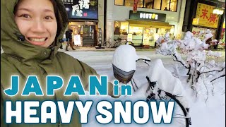 Morioka city in heavy snow!! Japan vlog