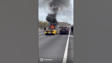 Lamborghini 🔥😮 SVJ Caught fire!