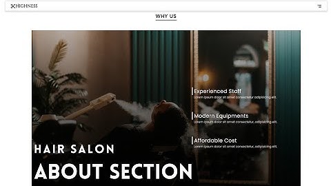About section of Hair Salon Website using HTML and CSS